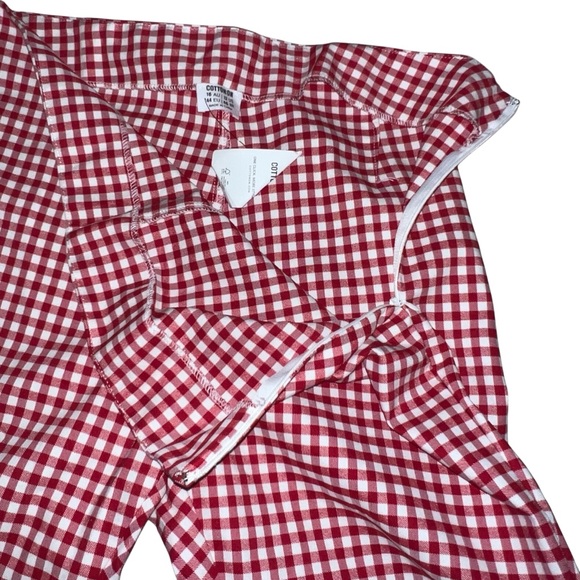 Cotton On Red Gingham Capri Pants 90s Fitted Size 12 NWT - Picture 7 of 15